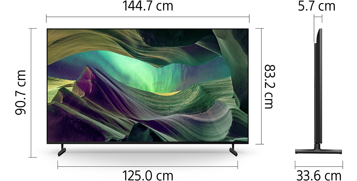 ابعاد تلویزیون سونی 65X85L