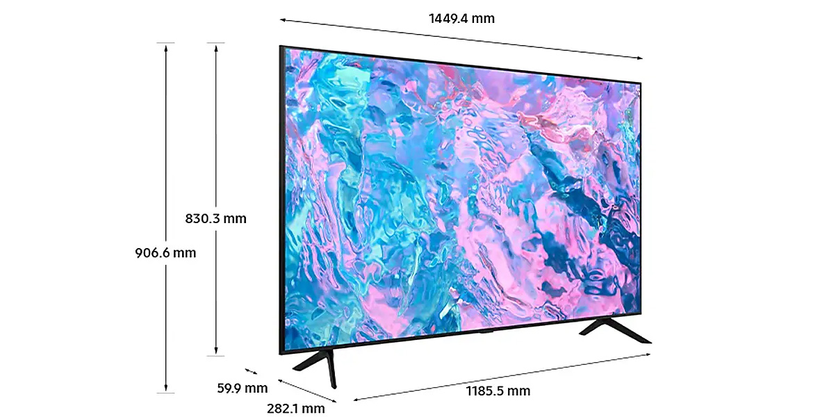 ابعاد تلویزیون 65 CU7000 