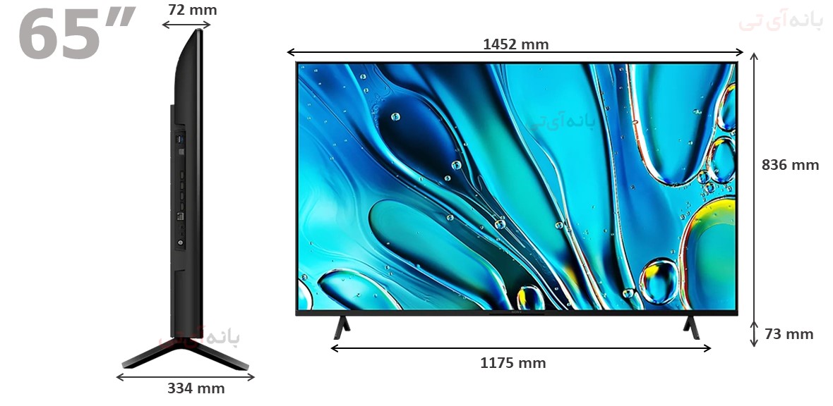 ابعاد تلویزیون 65 اینچ سونی مدل S30