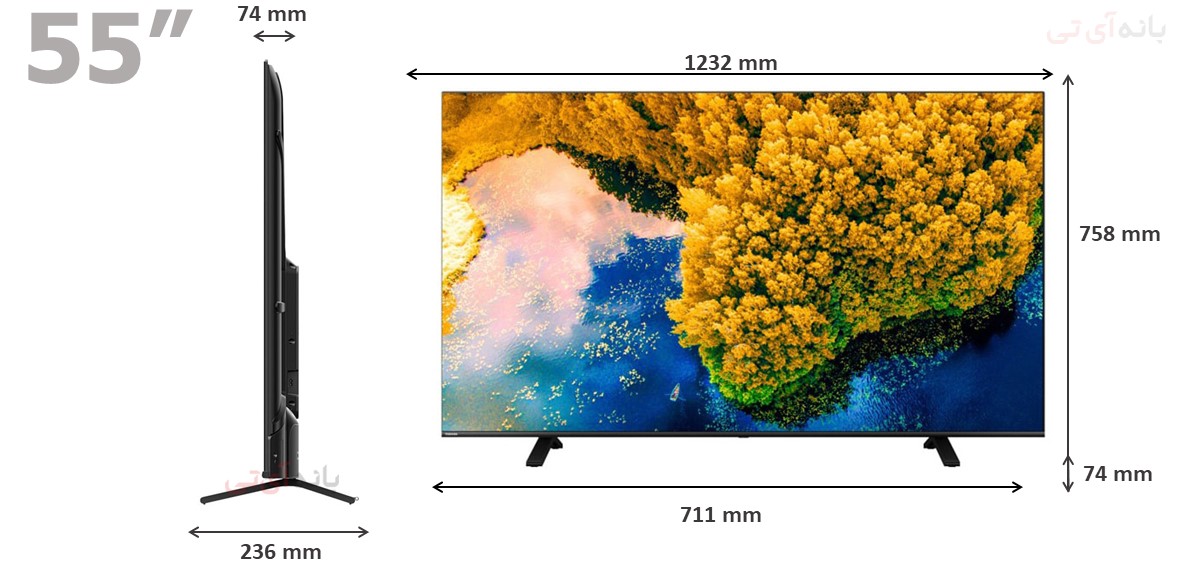 ابعاد تلویزیون 55C350