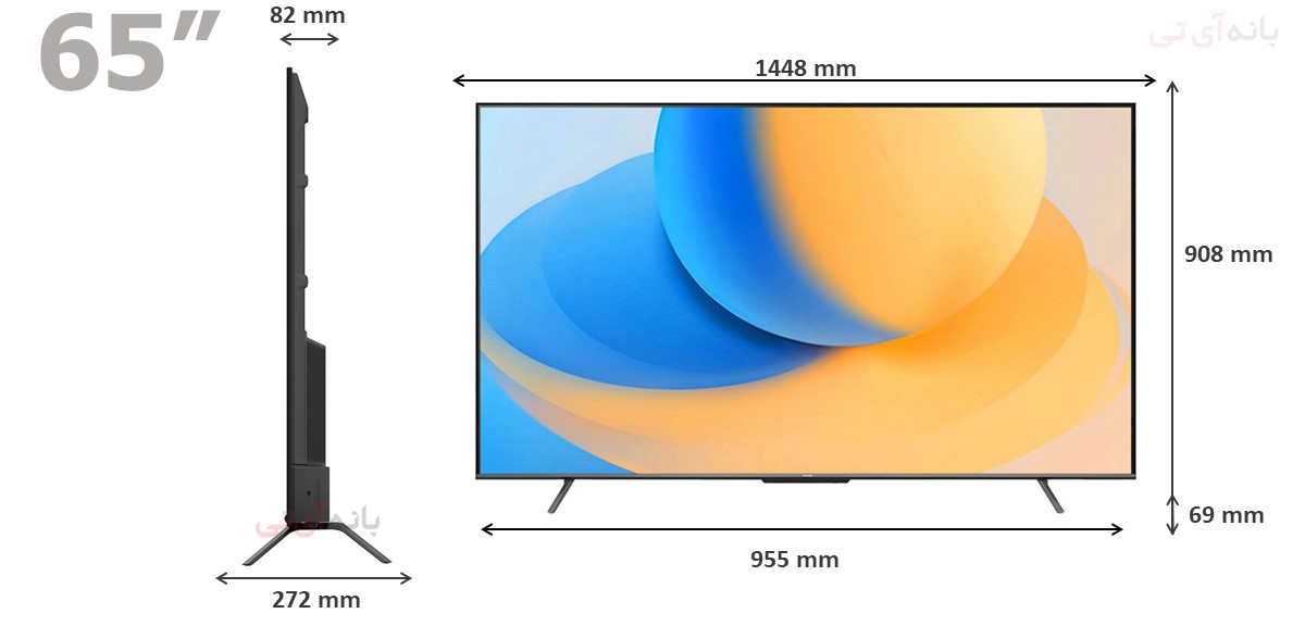 ابعاد تلویزیون پاناسونیک 65NX900