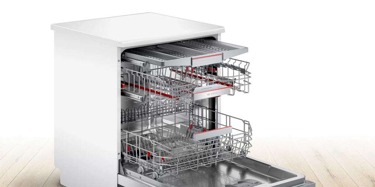 نمای داخلی ظرفشویی 14 نفره بوش مدل SMS6ECW57E